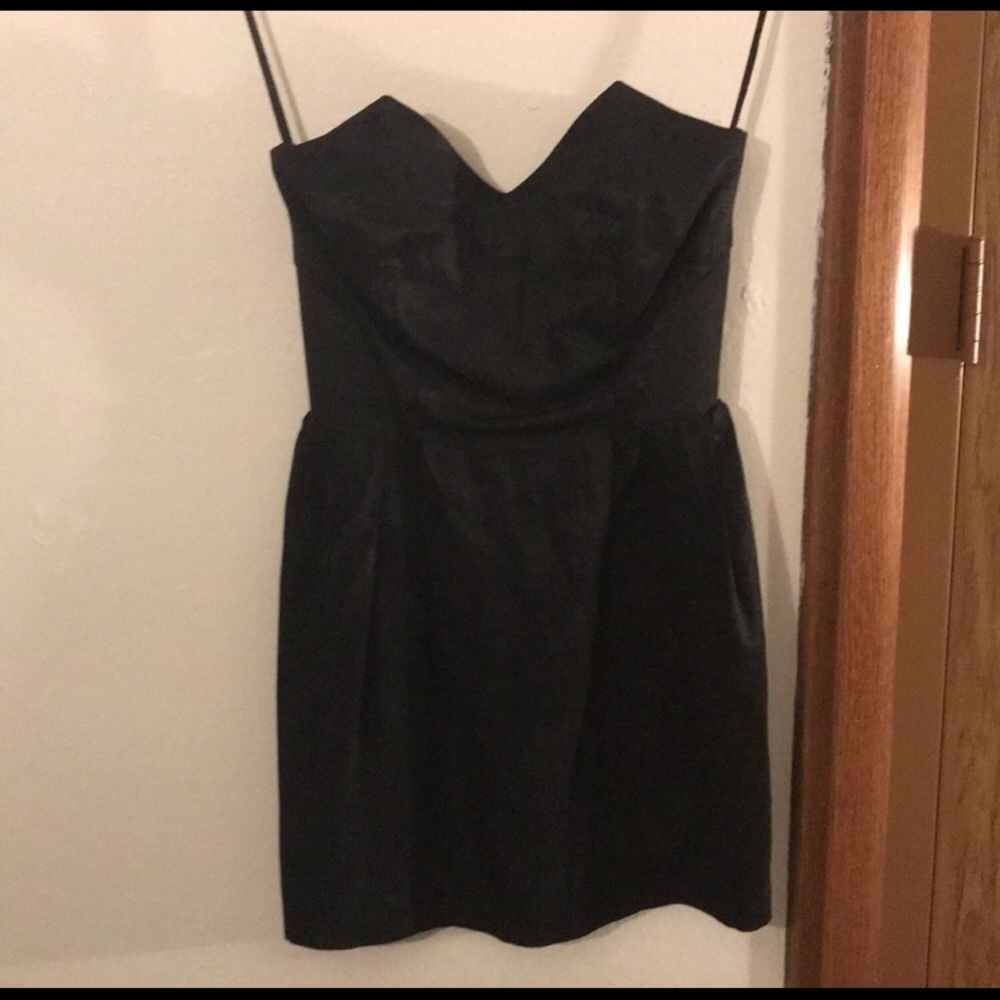 Elizabeth and James strapless black dress